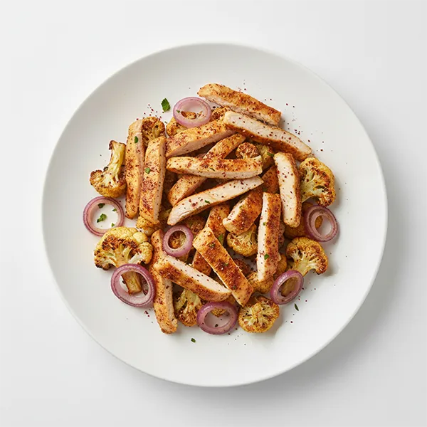 Roast Chicken With Sumac Red Onion And Roasted Cauliflower